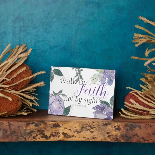 聖書エレガントの聖句は見えないで信仰によって歩く フォトプラーク (側面)