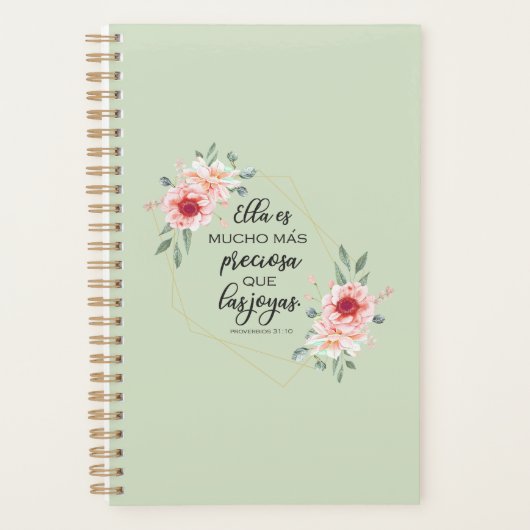 聖書スペインのの詩Proverbios 31:10 プランナー手帳 (正面)