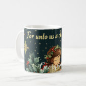 聖書パーソナライズされたの出生チャイルド&バース コーヒーマグカップ (正面左)