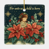 聖書パーソナライズされたの出生チャイルド&バース セラミックオーナメント (裏面)