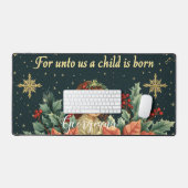 聖書パーソナライズされたの出生チャイルド&バース デスクマット (キーボード&マウス)