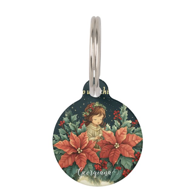 聖書パーソナライズされたの出生チャイルド&バース ペット　ネームタグ (正面)