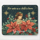 聖書パーソナライズされたの出生チャイルド&バース マウスパッド (正面)