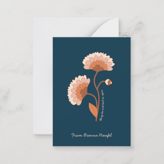 聖書パーソナライズされた聖句レトロフローラ ノートカード (正面)