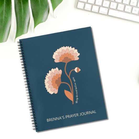 聖書パーソナライズされた聖句レトロフローラ ノートブック