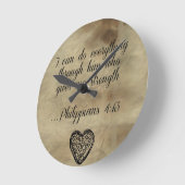 聖書ピリピ4:13 ラウンド壁時計 (傾斜)