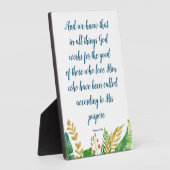 聖書フローラローマ8:28プラーク フォトプラーク (側面)