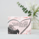 聖書ヨハネ3:16グランジハート ポストカード (スタンド正面)