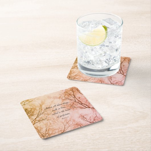 聖書ラブ引用文 スクエアペーパーコースター (インサイチュ)