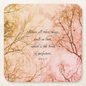 聖書ラブ引用文 スクエアペーパーコースター (正面)