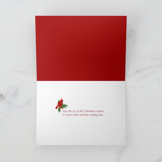 聖書上のクリスマスレッドポインセチア花 シーズンカード (内部)