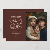 聖書写来真のクリスマスを彼に崇拝させよう シーズンカード (正面/裏面)