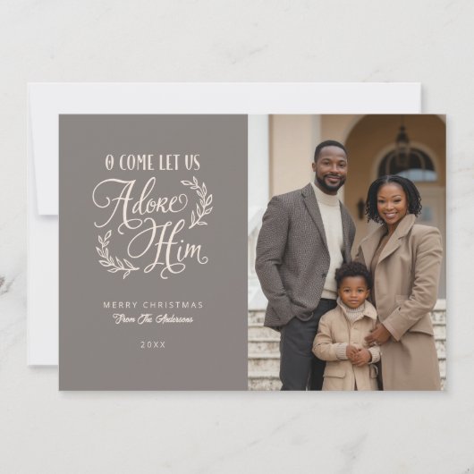 聖書写来真のクリスマスを彼に崇拝させよう シーズンカード (正面)