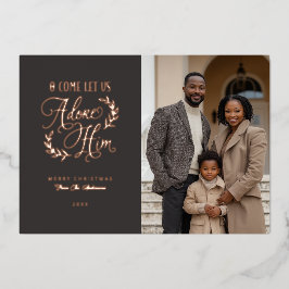 聖書写来真のクリスマスを彼に崇拝させよう 箔シーズンカード