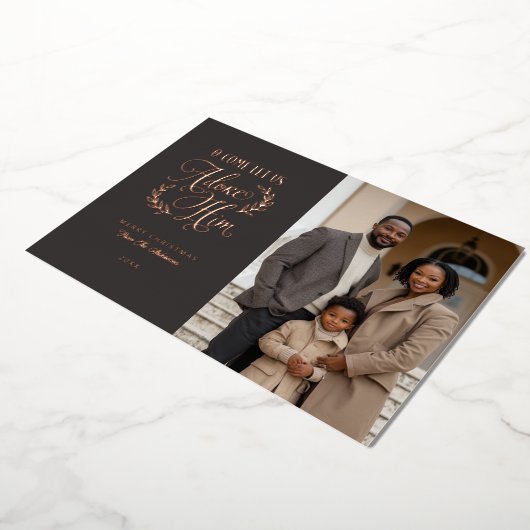 聖書写来真のクリスマスを彼に崇拝させよう 箔シーズンカード (回転した状態)