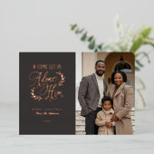 聖書写来真のクリスマスを彼に崇拝させよう 箔シーズンカード (立ち正面)