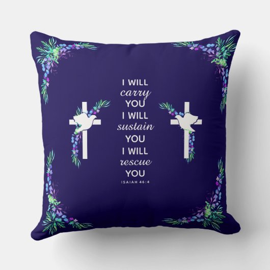 聖書十字架付きキリスト教装飾枕 クッション (裏面)