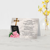 聖書及びバラの教女の詩の挨拶状 カード (黄色い花)