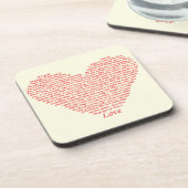 聖書引用文1コリント13ラブハートアートデザイン コースター (左側)