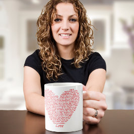 聖書引用文1コリント13ラブハートアートデザイン コーヒーマグカップ