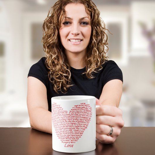 聖書引用文1コリント13ラブハートアートデザイン コーヒーマグカップ