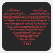 聖書引用文1コリント13ラブハートアートデザイン スクエアシール (正面)