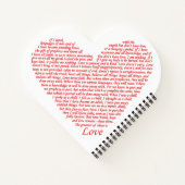 聖書引用文1コリント13愛ハートアート ノートブック (裏面)