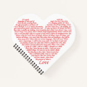 聖書引用文1コリント13愛ハートアート ノートブック (正面)