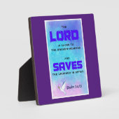 聖書感動的の引用文スラム34:18 フォトプラーク (正面)