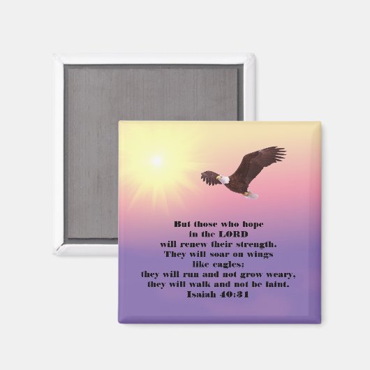 聖書感動的の聖句 – 主の中のワシの希望 マグネット (正面/裏面)