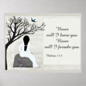 聖書感動的の聖句「決して私は離れない ポスター (正面)