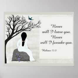 聖書感動的の聖句「決して私は離れない ポスター