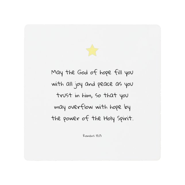 聖書感動的引用文聖なる書物、 経典賛美の信仰 メタルプリント (正面)