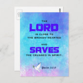 聖書感動的引用文詩篇34:18 ポストカード (正面/裏面)