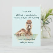 聖書感動的引用文Rom 8:28一緒に働く カード (スタンド正面)
