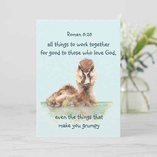 聖書感動的引用文Rom 8:28一緒に働く カード (スタンド正面)