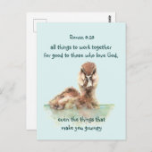 聖書感動的引用文Rom 8:28一緒に働く ポストカード (正面/裏面)