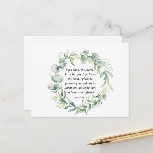 聖書感動的聖句エレミヤ29:11 ポストカード (正面/裏面インサイチュ)