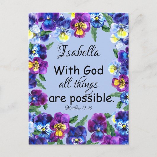 聖書感動的詩フローラ名葉書 ポストカード (正面)