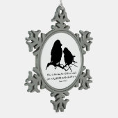 聖書感動的詩篇118:24鳥 スノーフレークピューターオーナメント (左)