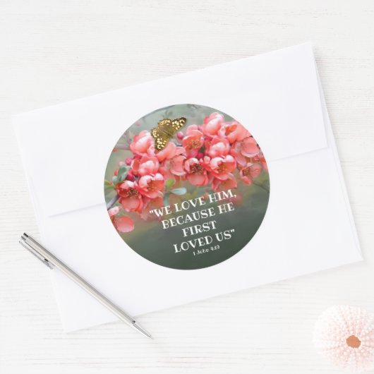 聖書日本の引用付き装飾用マリン ラウンドシール (封筒)