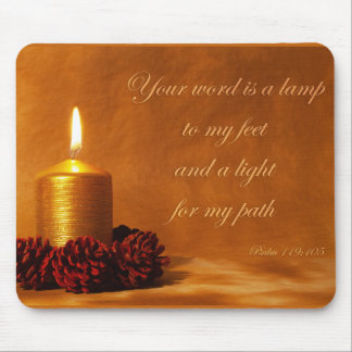 聖書用引用文と聖書用キャンドル マウスパッド