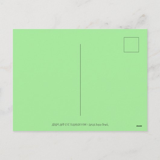 聖書的なウィムシー感謝祭アダム&イブ巡礼者 シーズンポストカード (裏面)