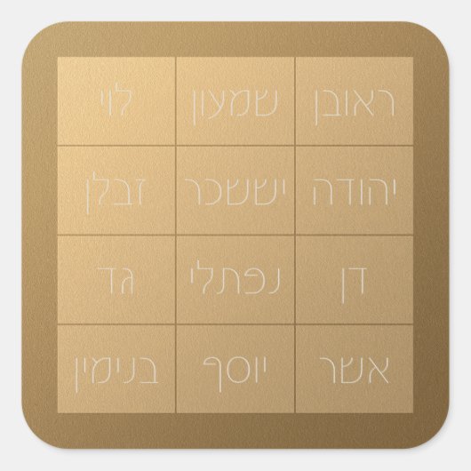 聖書的な聖霊的な胸当てをChoshen Mishpat スクエアシール (正面)