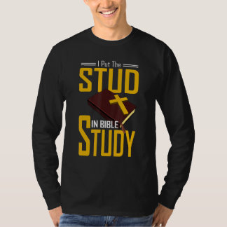 聖書研究 クリスチャン バイブルスタディに勉強を入れた Tシャツ
