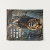 聖書箴言28:1　義人はライオンのように勇気がある タペストリー (正面(横))