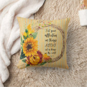 聖書素朴の詩を持つヒマワリ クッション (ブランケット)