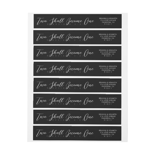 聖書結婚の二節は一つの台本になる ラップアラウンドラベル (シート)