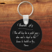 聖書聖なる書物、 経典イザヤ26:3 キーホルダー (正面)