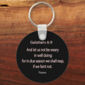 聖書聖なる書物、 経典ガラテヤ6:9 キーホルダー (正面)